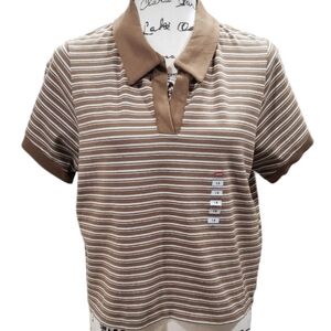 Levi's Short Sleeve Striped Cropped Polo Style Top